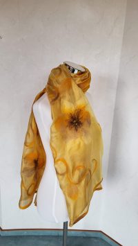 Ulaika Seidenfilz-Schals handgemacht aus Kirgistan  - gelb